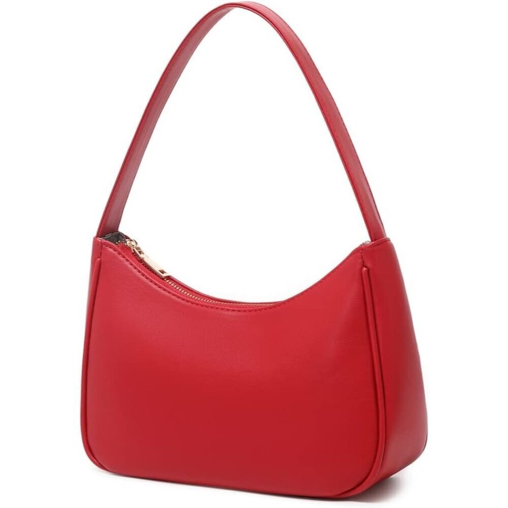 Women Red Imported Polyester Pu Leather Zipper Closure Cute Mini Tote Handbag - Picture 2 of 6